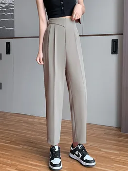 `Mulheres de Verão Casual Calças Novas Chegada 2022 coreano Estilo Streetwear Todos-jogo de Cintura Alta Fêmea do Tornozelo-comprimento de Lápis, Calças W1138